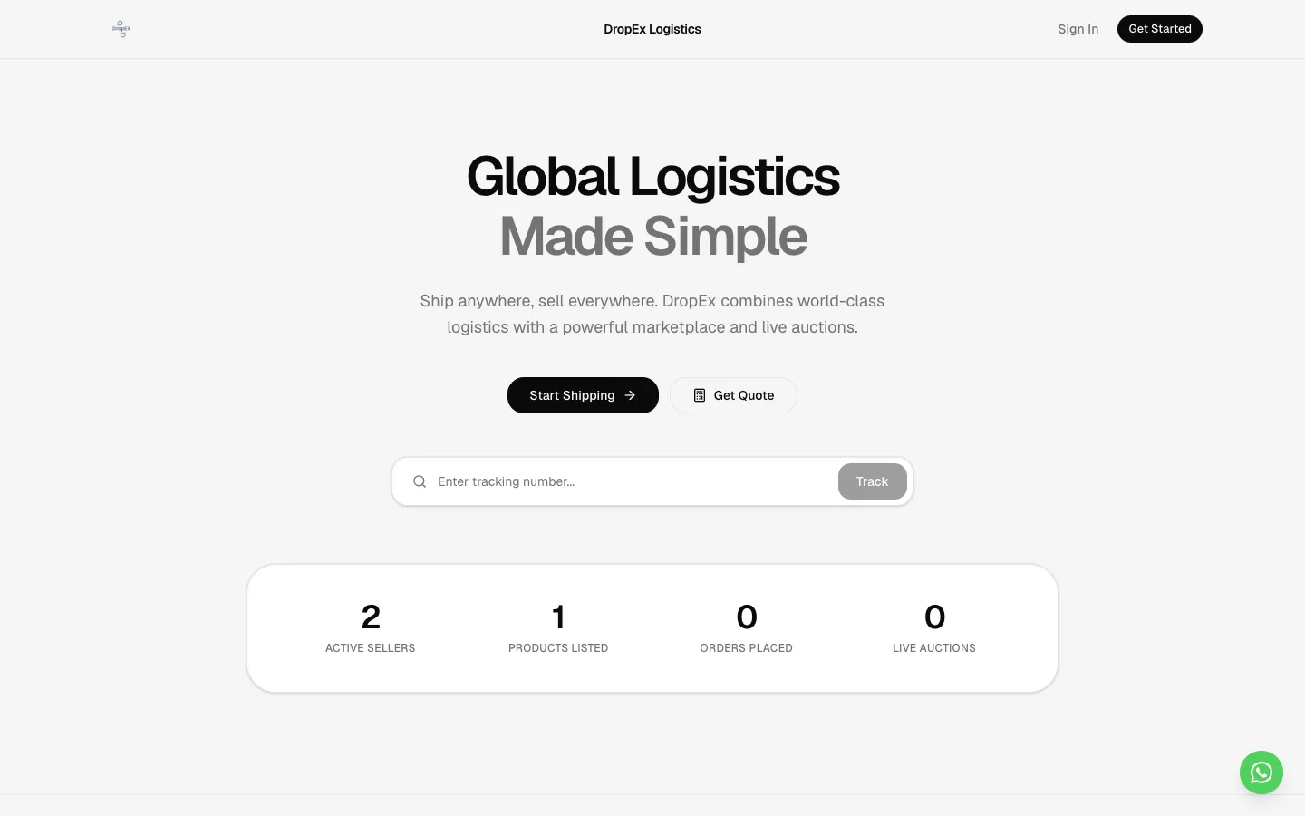 DropEx Logistics website