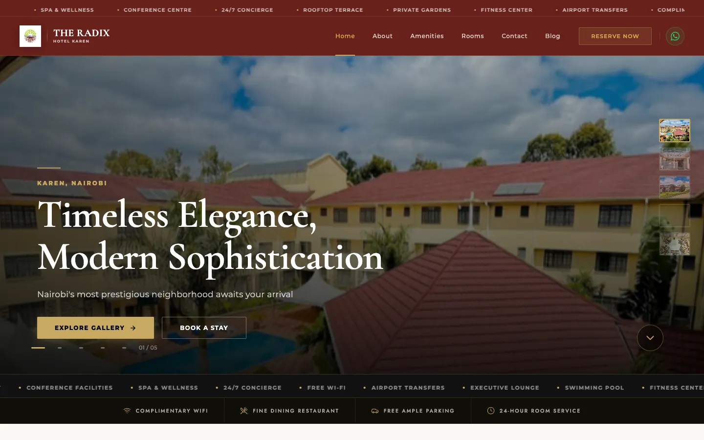 The Radix Hotel Karen website